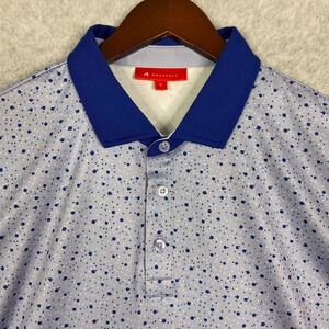 Redvanly Shirt Mens L Blue Golf Polo Short Sleeve All Over Print